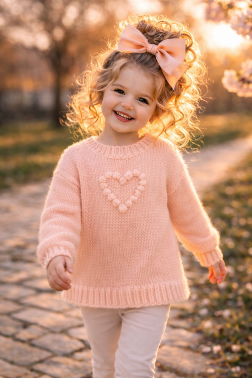 Beautiful heart knit sweater pattern PDF designed for instant download. Easy-to-follow design perfect for gift knitting.